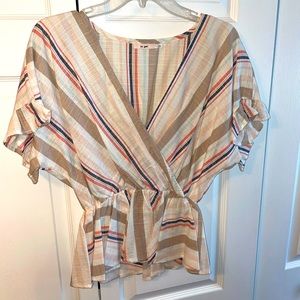 Francesca’s striped ruffle sleeve blouse, size small
